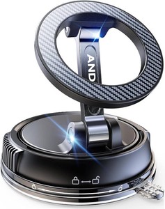 $36 Compact Foldable Car Phone Holder for Magsafe 78LBS Strongest Suction & 3900gf Strongest Magnetic 360  Adjustable Car Phone Mount, Bedstand & Desk Mounts for iPhone 18-12 Pro Max (Carbon Fiber)