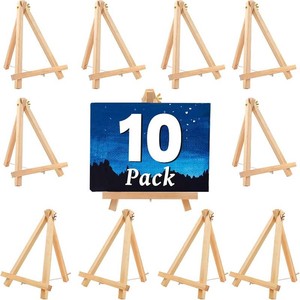 $25 10 Pack 9 Inch Wood Easels,Art Craft Painting Easel,Table Top Easels for Painting, for Painting Party Displaying Canvases, Photos Mini Display Tripod Apply to Kids Artist Adults Students Etc