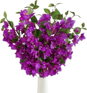 $22 Bougainvillea Artificial Silk Flowers Branches Fake Bougainvillea Stems Faux Bougainvillea Flowers Vine Floral Arrangements for Home Wedding Baby Shower Table Centerpieces Decoration (Purple)