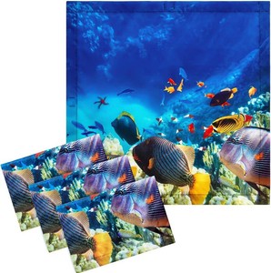 Fluorescent Light Covers, 4 Pcs, 2 x 2 ft, Magnetic,Sea