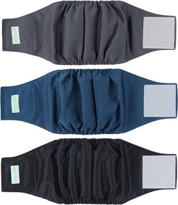 $20 Wegreeco Washable Male Dog Belly Band (Stylish Pattern) - Pack of 3 - Washable Male Dog Belly Wrap, Dog Diapers Male (Black, Charcoal, Navy, Large)
