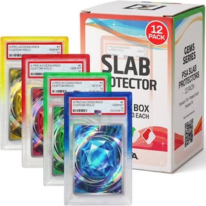 $30 X PRO PSA Slab Protector - 12 Pack - Gem Gradient Colors Included - Durable TPU Bumper Guards - Stackable PSA Slab Guards & Secure Graded Card Guard (Gem Series)