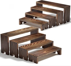 $25 2 Set Wooden Tiered Risers Display Stands for Vendor Events,Stackable Wood Cupcake Display Stand,Farmhouse Decor Wood Dessert Table Display Set,Vendor Booth Display Items,Food Display Risers for Party
