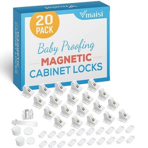 $45 Vmaisi 20 Pack Magnetic Cabinet Locks Baby Proofing and 2 Keys