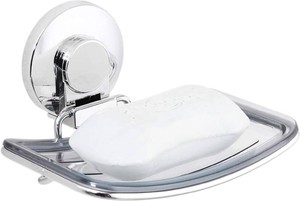 LEVERLOC Soap Holder, Soap Dish for Shower, Suction Cup Bar Soap Holder