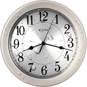 $47 JUSTIME 8.5 Water-Resistant Silent Wall Clock for Bathroom, Kitchen, Boat