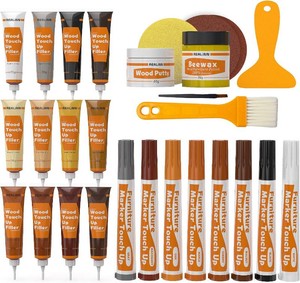 $21 REALINN Wood Furniture Repair Kit- Set of 28 - Touch Up Markers