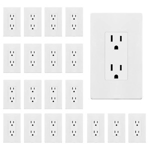 $33 ENERLITES 20 Pack Decorator Outlet 15A Receptacle with Screwless Wall Plate