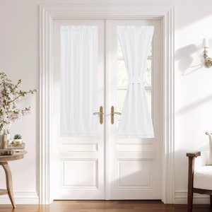 $23 NICETOWN 100% Blackout White Door Curtain 50 inches Long for French Glass