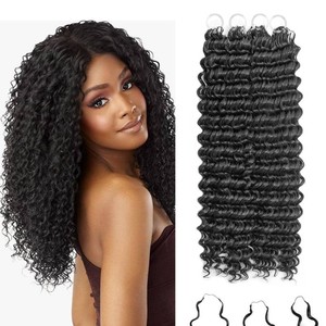 $25 Deep Wave Miracle Knots Hair 20 Inch 100 Strands Feather Crochet Hair 1B