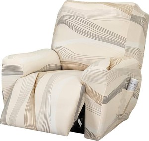 $30 FUANGUI Recliner Chair Cover 4-Pieces Lazyboy Cover for Recliner Chair with Storage Pockets Furniture Protector for Living Room, Jacquard Sofa Slipcover for Kids, Pets, Dog and Cat, 01