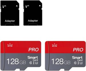 $43 128GB Micro Memory Card Class 10 Memory Cards High Speed Mini TF Card with Adapter for SmartphonesTabletDroneGame Console(2-Pack)