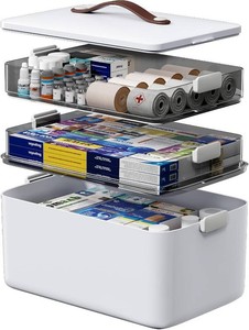 $40 Medicine Cabinet Organizer Box for Medication Storage, 3-Tier
