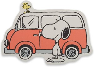 Open Road Brands Peanuts Snoopy and Woodstock Retro Van Wood Wall Decor