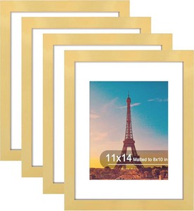 $34 11x14 Picture Frame Set of 4 with Real Glass, Wall Mount