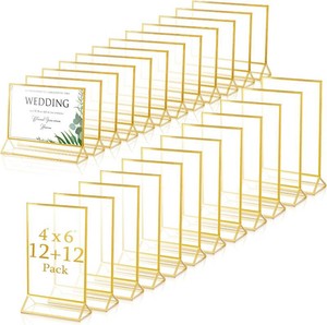 $48 24 Pack Wedding Gold Frames Picture Acrylic Frame, 4 X 6 Inch6 X 4 Inch