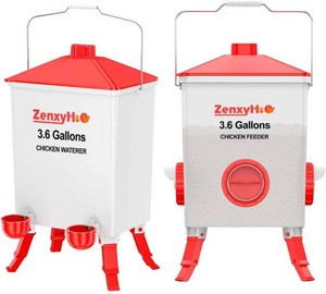 $40 Chicken Feeder and Waterer Set - 3 Height Adjustable