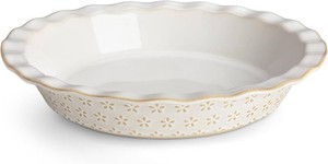 $30 MALACASA Ceramic Pie Pan, 9 Inch Pie Dish Embossed Quiche Baking Dish