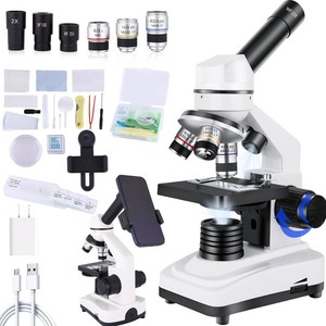 $66 Herwicm Microscope for Adults & Kids,40x-2000x Compound Microscope with Dual LED Illumination,Great for School Labs & Home Schooling