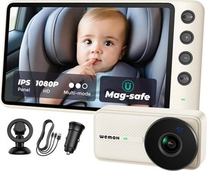 $70 NO.1 Magnetic Baby Car Camera with 5 1080P IPS Monitor, Snap and Go
