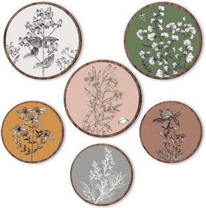 $21 Barydat 6 Pcs Boho Wooden Plant Wall Art Decor,Retro,8 Inch, 10 Inch