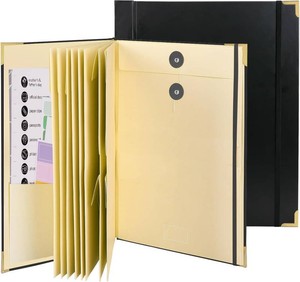 $20 Document Organizer  In Case I Die Binder Organizer with Labels-BlackKhaki