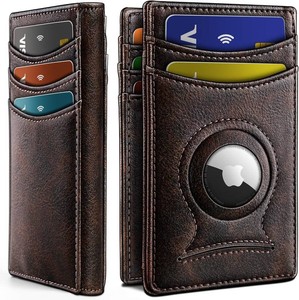 $30 BULLIANT Magnetic Slim Leather Airtag Wallet Money Clip For Men 12Cards