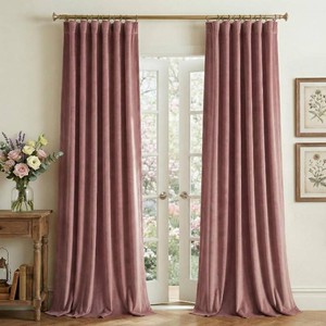 $57 StangH Mauve Dusty Rose Curtains 108 Inch for Living Room, 2 Panels
