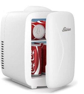$50 Mini Fridge Upgrade, Small Fridge Rapid Cooling 4 Liter6 Cans Skincare Fridge, Cooler and Warmer Refrigerators for Bedroom, Cosmetics, Office and Car (White)