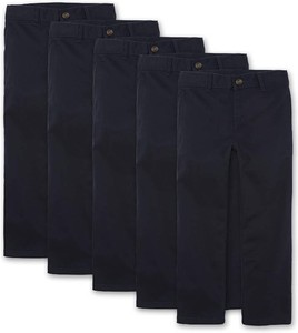 $150 The Childrens Place Boys Stretch Relaxed Straight Chino Pants, Multipacks Size 5 Slim