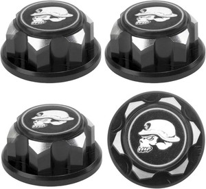 17mm Hex Wheel Nuts Adapter Dustproof Caps 1.25 Thread Compatible with Traxxas X-Maxx Summit E-Revo HPI HSP Losi Kyosho Tamiya Himoto 18 RC Buggy Car (Black)