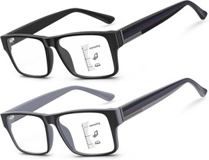 $24 SKYOAK Unbreakable TR90 Bold Progressive Multifocus Reading Glasses for Men