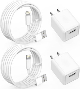 $22 iPhone Charger,Cube iPhone Charger Travel 2Pack 6FT Lightning Cable Cord Quick Fast Charging Cord USB Wall Chargers Travel Plug Adapter for iPhone1413121110X8 PlusXRXS Max7SEiPad,Airpods