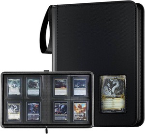 $32 ProCase 4 Pocket Top Loader Binder, Hold 144 Cards in Toploaders -Black