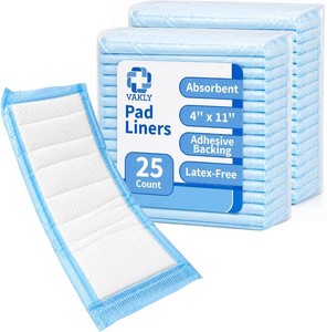 Vakly Postpartum Panty Liner Pads 4 x 11 (50 Pack)   Large Super Absorbent Maternity Pad Liners for Overnight Leak Protection, Incontinence Booster Pads with Adhesive (50, Count)