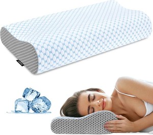$30 Cervical Pillow for Neck Pain Relief, Contour Memory Foam Pillows for Sleeping, Ergonomic Pillow Cooling Pillow Bed Pillow Neck Support for Side Back Stomach Sleepers (Blue & Grey)