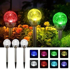 $24 SOLPEX Solar Garden Lights Outdoor, 3 Pack Color Changing Solar Lights