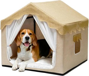 $60 Boho Dog House Indoor, Soft Cozy Dog Cave for Small & Medium Dogs