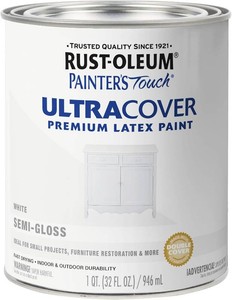 Rust-Oleum Painters Touch Latex Brush-On Paint, Semi-Gloss White