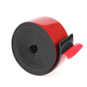 HooTown Adhesive Solid Rubber Strips, Self Neoprene Rubber Sheets Rolls Red