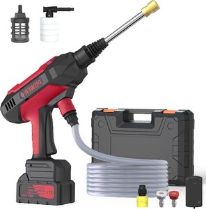 $104 1080PSI CordlessPowerWasher with Foam Cannon for Car, Lane, Patio Cleaning, Red