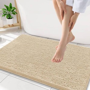 $28 Smiry Bathroom Rugs 34X21, Luxury Chenille Extra Soft Absorbent Bath Mat (stock photo for reference, please see actual photos for true color)