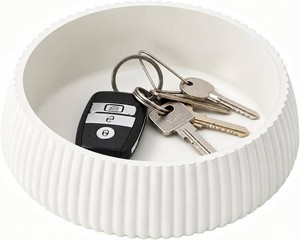 $22 7 Modern Key Bowl for Entryway Table - Small Decorative Bowl - Ivory White
