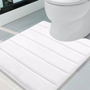 $22 Memory Foam U-Shaped Toilet Rugs 24 x 20, Absorbent Bathroom mat