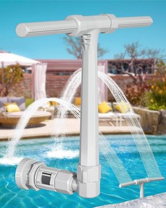 $20 2026 Height Upgrade Pool Fountain - Dual Spray High-Pressure Adjustable Waterfall Sprinkler Cooler for Above-Ground & Inground, 360  Cooling Jet & Relaxation Features,(Gray)