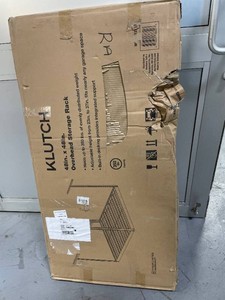 $100 Klutch Garage Overhead Storage Rack, 48in.L x 48in.D, Adjustable 23in. 37in.H, 350-Lb. Capacity. (One 48x48 inch rack store return possibly missing pieceshardware)
