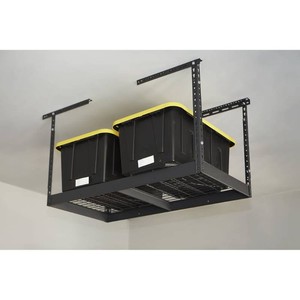 $40 Klutch Garage Overhead Storage Rack, 48in.L x 24in.D, Adjustable 23in. 37in.H, 350-Lb. Capacity. ( 3 racks in this listing.). (3 boxes). (each rack is 48x24 inches). (Store returns possibly missing pieces or hardware)