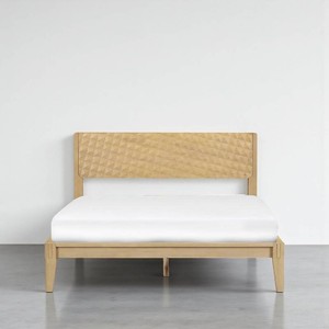 $410 NTC Sapa Solid Wood Bed Frame   Queen, Sand