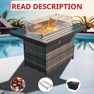 $227 Yoyomax Rattan Fire Pit Table 60k BTU