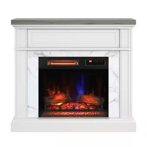 $380 40 in. Freestanding Electric Fireplace White